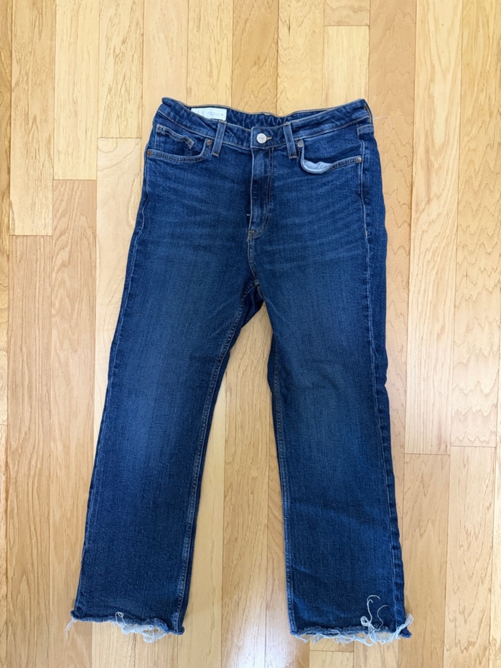 Zara Men's Relaxed Straight Jeans in Dark Blue